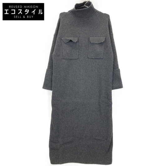 SACRA サクラ 124634041 ﾁｬｺｰﾙｸﾞﾚｰ ｴｸｽﾄﾗﾌｧｲﾝ ﾗﾑｳｰﾙﾘﾌﾞﾜﾝﾋﾟｰｽ ワンピース 38