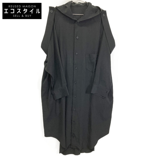 Yohji Yamamoto ヨウジヤマモト 【美品/25SS】collections FP-D66-500 TA/PE CREPE DE CHINE HOODED DRESS フーデッド ワンピース 2