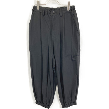 Y's ワイズ YS-P22-205 24SS ﾌﾞﾗｯｸ RAYON CUPRO ELEASTIC BAND HEM PANTS ｴﾗｽﾃｨｯｸ ﾊﾞﾝﾄﾞﾍﾑﾊﾟﾝﾂ ボトムス 1