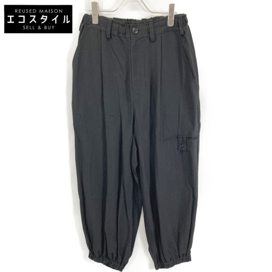 Y's ワイズ YS-P22-205 24SS ﾌﾞﾗｯｸ RAYON CUPRO ELEASTIC BAND HEM PANTS ｴﾗｽﾃｨｯｸ ﾊﾞﾝﾄﾞﾍﾑﾊﾟﾝﾂ ボトムス 1