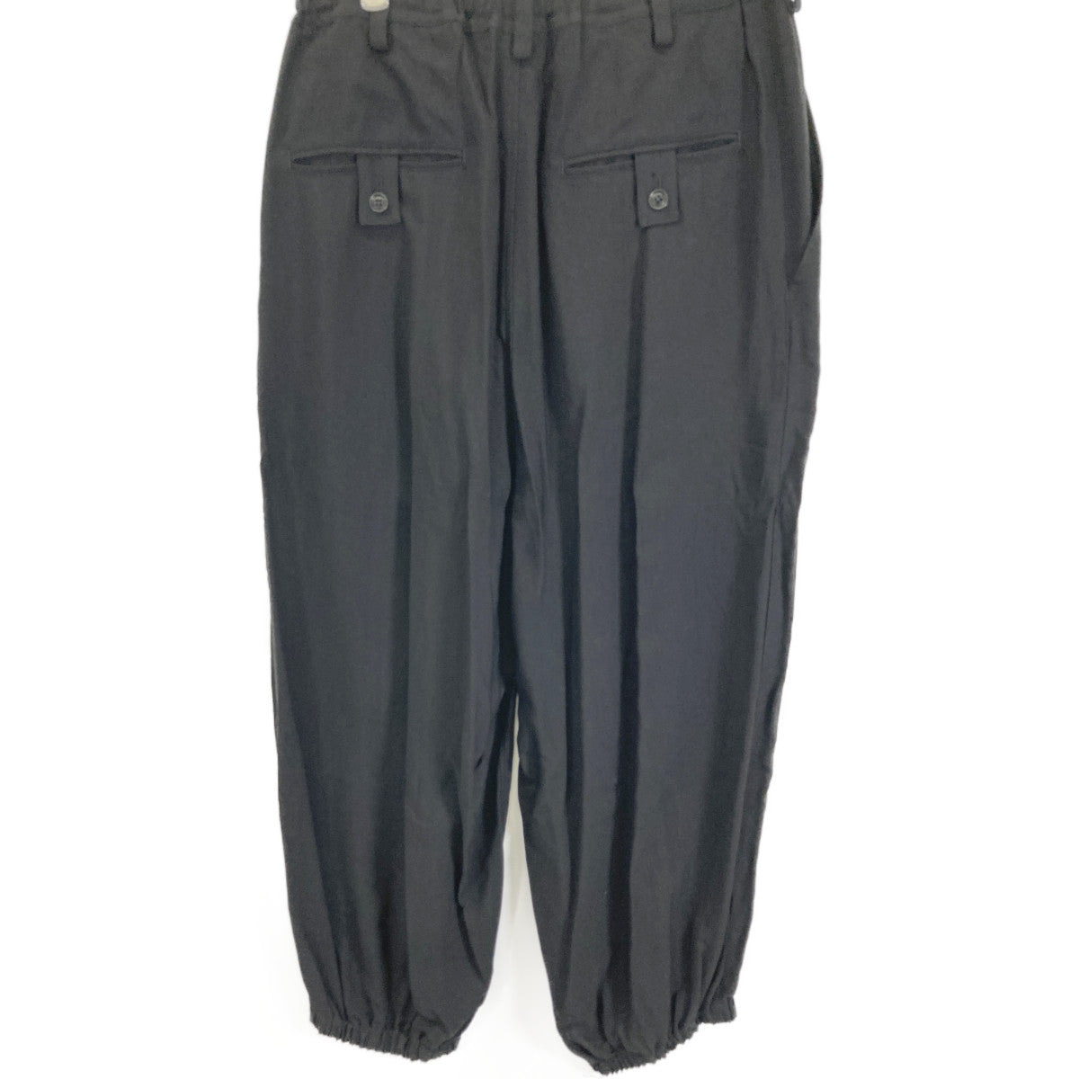 Y's ワイズ YS-P22-205 24SS ﾌﾞﾗｯｸ RAYON CUPRO ELEASTIC BAND HEM PANTS ｴﾗｽﾃｨｯｸ ﾊﾞﾝﾄﾞﾍﾑﾊﾟﾝﾂ ボトムス 1