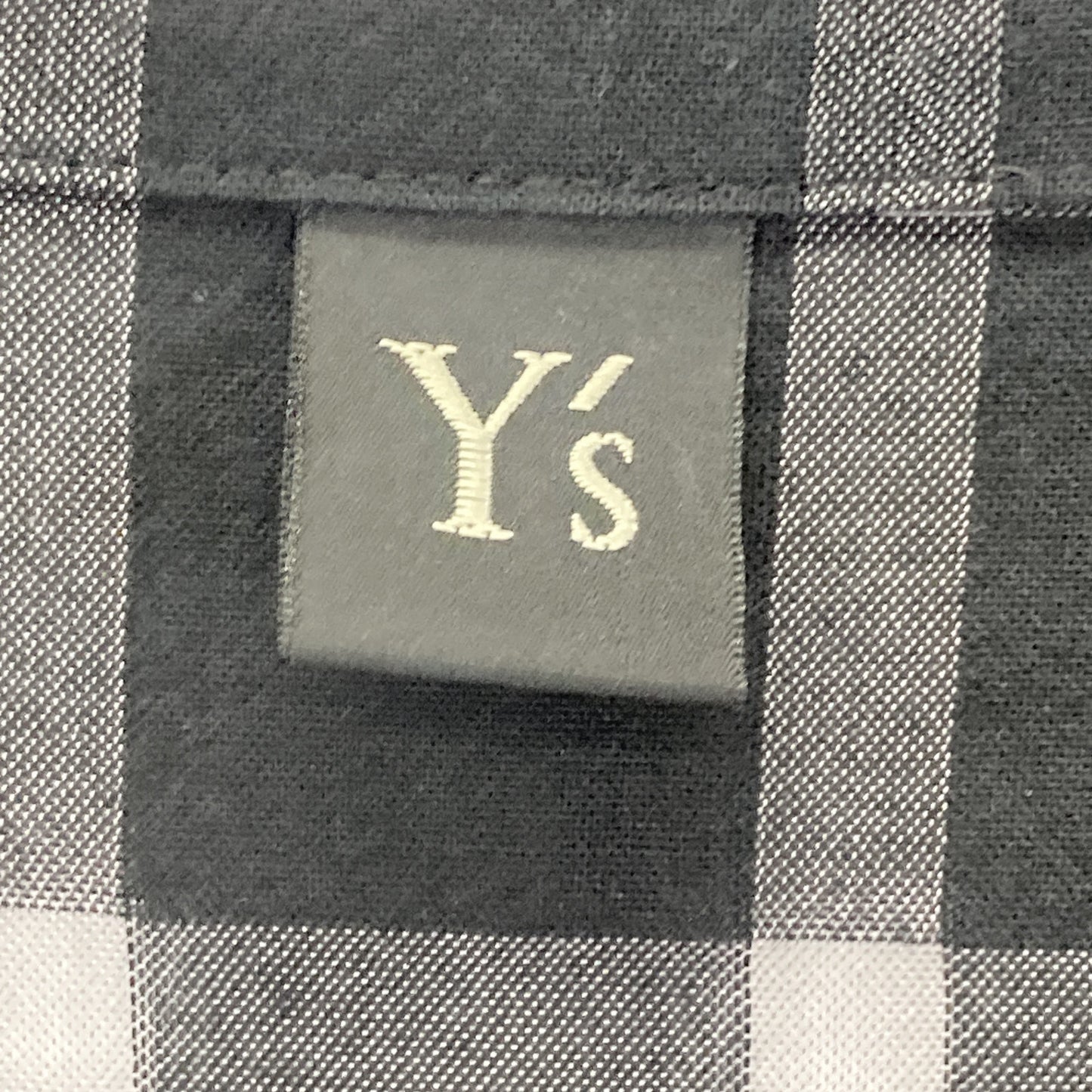 Y's ワイズ YD-D25-021 ﾌﾞﾗｯｸ COTTON CUPRO PLAID SHIRT DRESS ﾁｪｯｸｼｬﾂﾜﾝﾋﾟｰｽ ワンピース 1