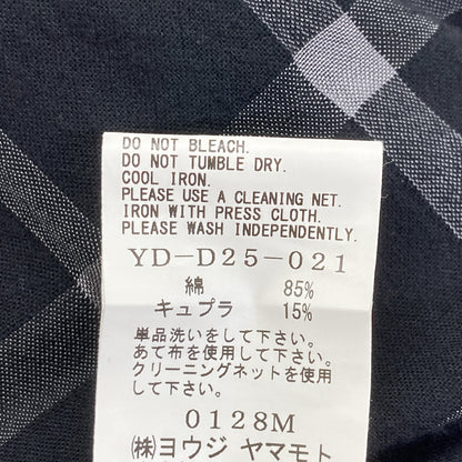 Y's ワイズ YD-D25-021 ﾌﾞﾗｯｸ COTTON CUPRO PLAID SHIRT DRESS ﾁｪｯｸｼｬﾂﾜﾝﾋﾟｰｽ ワンピース 1