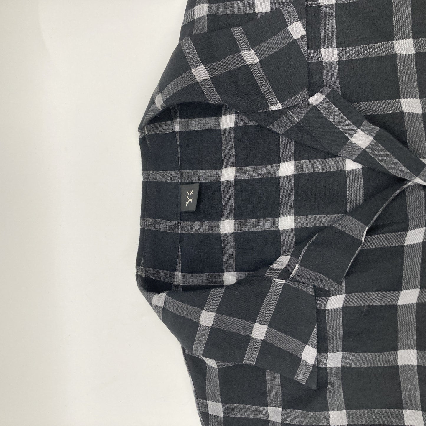 Y's ワイズ YD-D25-021 ﾌﾞﾗｯｸ COTTON CUPRO PLAID SHIRT DRESS ﾁｪｯｸｼｬﾂﾜﾝﾋﾟｰｽ ワンピース 1