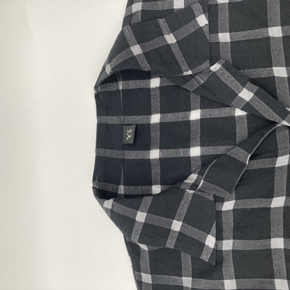 Y's ワイズ YD-D25-021 ﾌﾞﾗｯｸ COTTON CUPRO PLAID SHIRT DRESS ﾁｪｯｸｼｬﾂﾜﾝﾋﾟｰｽ ワンピース 1