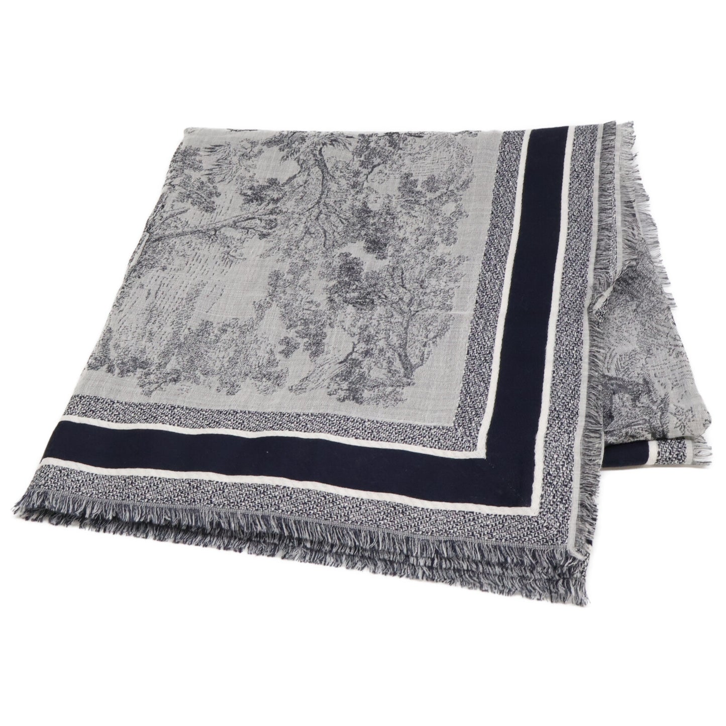 DIOR ディオール 【美品/国内正規】14JOU140I142 Toile de Jouy トワル ドゥ ジュイ ウール・シルク・コットン ストール