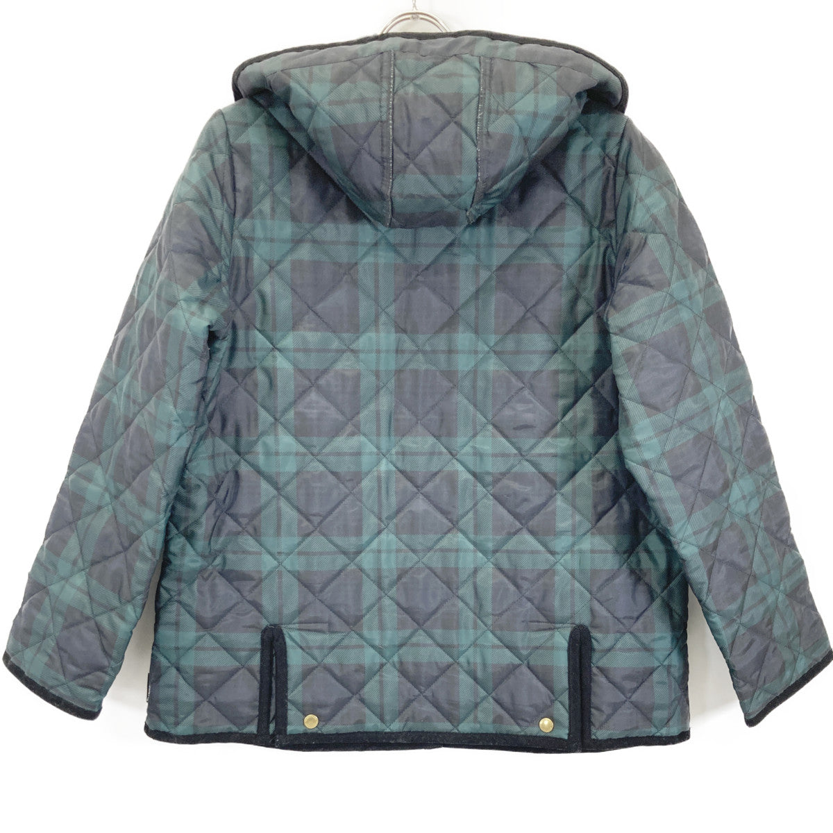 TRADITIONAL WEATHERWEAR トラディショナルウェザーウェア 【SLOBE IENA別注】ﾌﾞﾗｯｸ×ｸﾞﾘｰﾝ ARKLEY W/HOOD ｺｰﾄ ジャケット 38