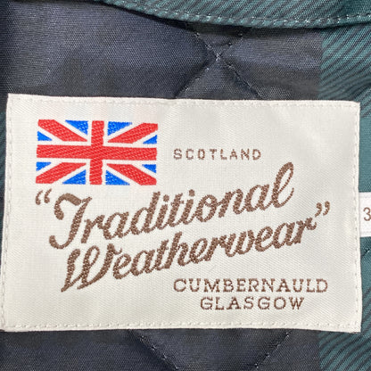 TRADITIONAL WEATHERWEAR トラディショナルウェザーウェア 【SLOBE IENA別注】ﾌﾞﾗｯｸ×ｸﾞﾘｰﾝ ARKLEY W/HOOD ｺｰﾄ ジャケット 38