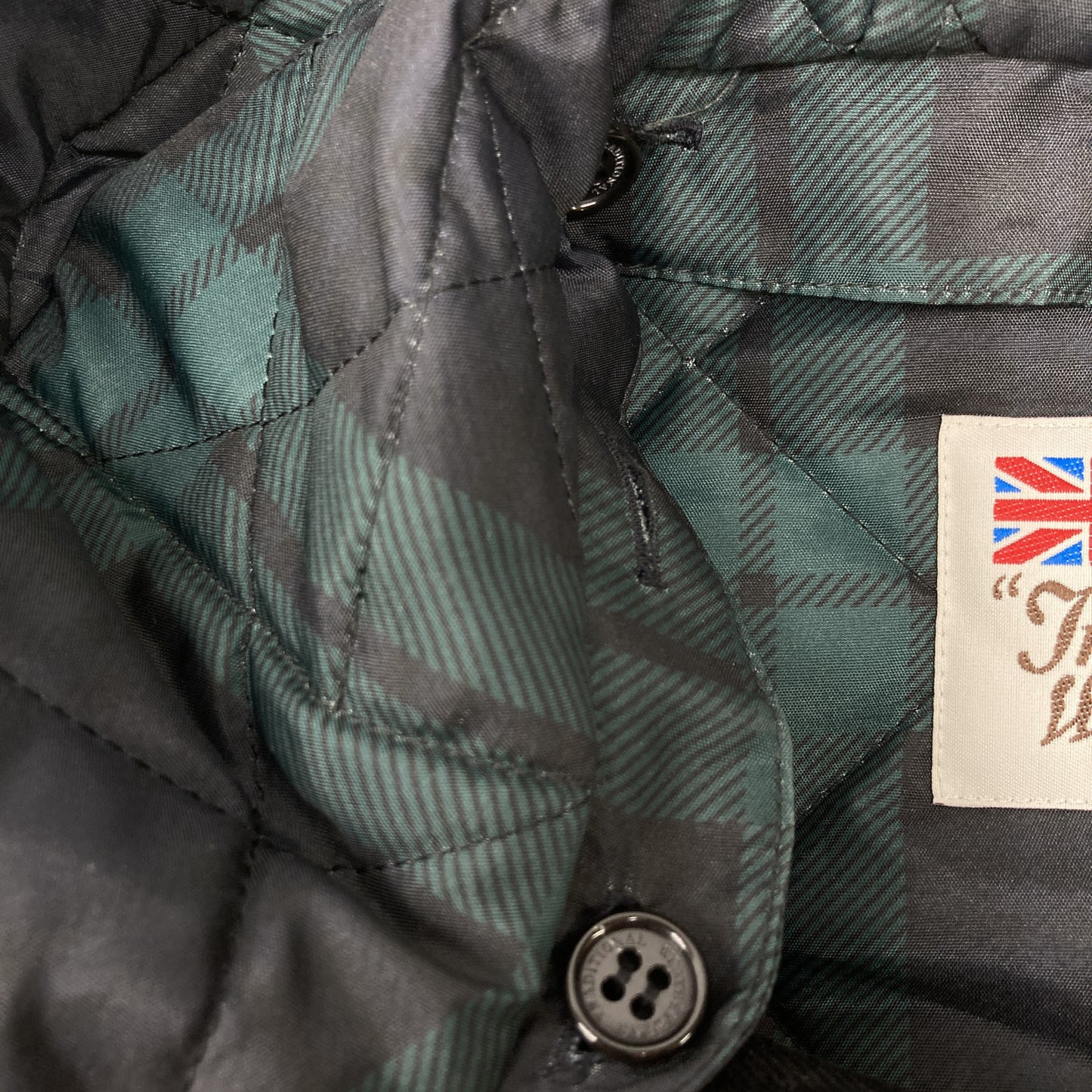 TRADITIONAL WEATHERWEAR トラディショナルウェザーウェア 【SLOBE IENA別注】ﾌﾞﾗｯｸ×ｸﾞﾘｰﾝ ARKLEY W/HOOD ｺｰﾄ ジャケット 38