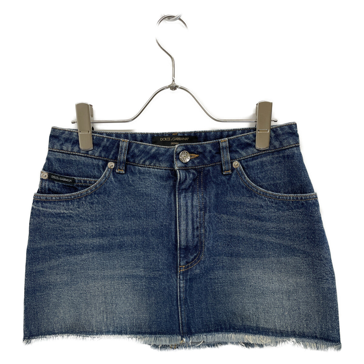 DOLCE&GABBANA ドルチェアンドガッバーナ ブルー コットン デニム ミニスカート スカート 40