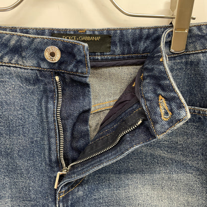 DOLCE&GABBANA ドルチェアンドガッバーナ ブルー コットン デニム ミニスカート スカート 40