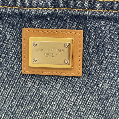 DOLCE&GABBANA ドルチェアンドガッバーナ ブルー コットン デニム ミニスカート スカート 40