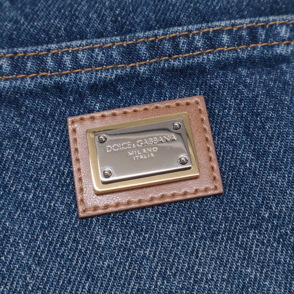 DOLCE&GABBANA ドルチェアンドガッバーナ ブルー コットン デニム ミニスカート スカート 40