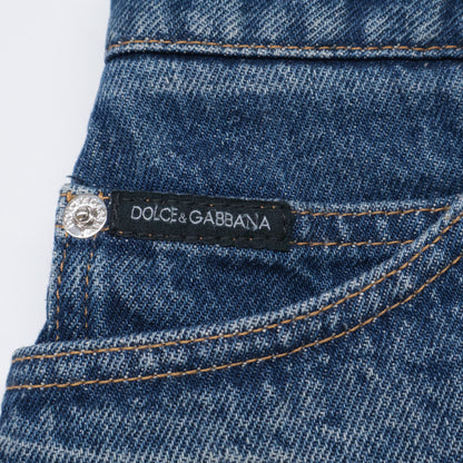 DOLCE&GABBANA ドルチェアンドガッバーナ ブルー コットン デニム ミニスカート スカート 40