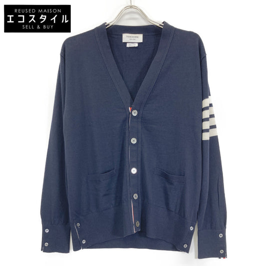 THOM BROWNE トムブラウン 【美品】MKC002A-00014415 ファインメリノウール 4BAR クラシック Vネック カーディガン/ トップス 3