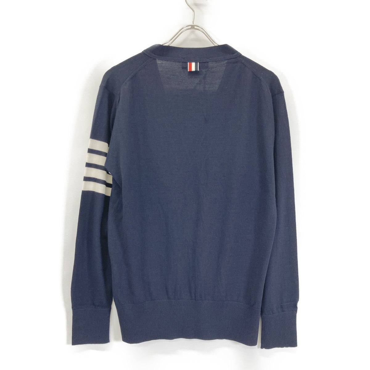 THOM BROWNE トムブラウン 【美品】MKC002A-00014415 ファインメリノウール 4BAR クラシック Vネック カーディガン/ トップス 3