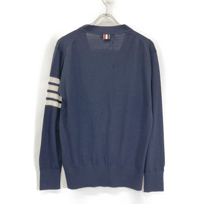 THOM BROWNE トムブラウン 【美品】MKC002A-00014415 ファインメリノウール 4BAR クラシック Vネック カーディガン/ トップス 3