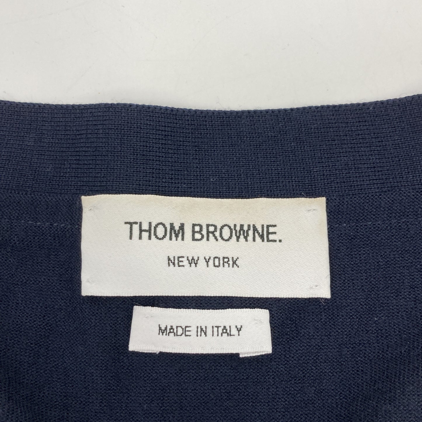 THOM BROWNE トムブラウン 【美品】MKC002A-00014415 ファインメリノウール 4BAR クラシック Vネック カーディガン/ トップス 3