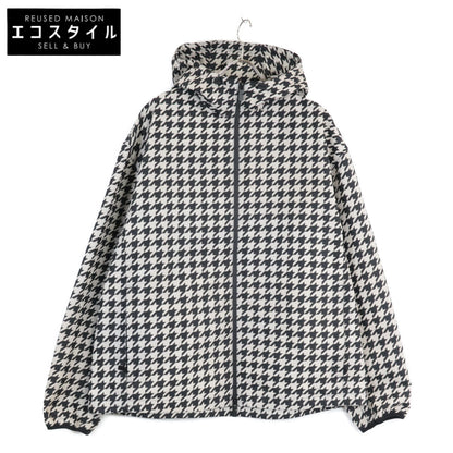 BURBERRY バーバリー 美品 8081894 ハウンドトゥース バックロゴ ナイロンジップフーディジャケット ジャケット M