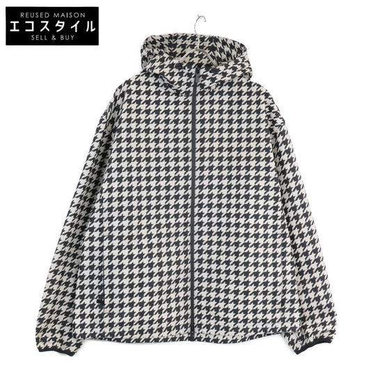 BURBERRY バーバリー 美品 8081894 ハウンドトゥース バックロゴ ナイロンジップフーディジャケット ジャケット M