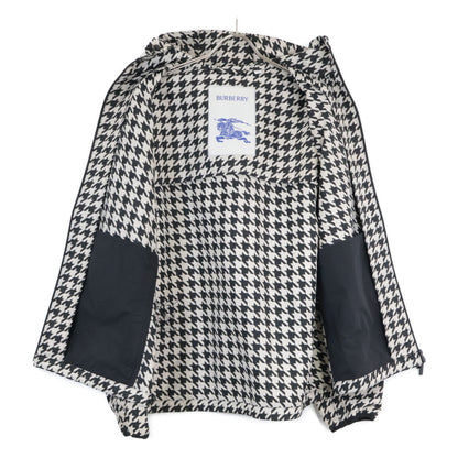BURBERRY バーバリー 美品 8081894 ハウンドトゥース バックロゴ ナイロンジップフーディジャケット ジャケット M