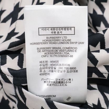 BURBERRY バーバリー 美品 8081894 ハウンドトゥース バックロゴ ナイロンジップフーディジャケット ジャケット M