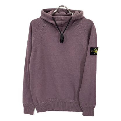 STONE ISLAND ストーンアイランド 7315550A7 ﾊﾟｰﾌﾟﾙ ｳｰﾙ混 ｺﾝﾊﾟｽﾊﾟｯﾁ ﾄﾞﾛｰｽﾄﾘﾝｸﾞ ﾆｯﾄﾌｰﾃﾞｨﾌﾟﾙｵｰﾊﾞｰ トップス M