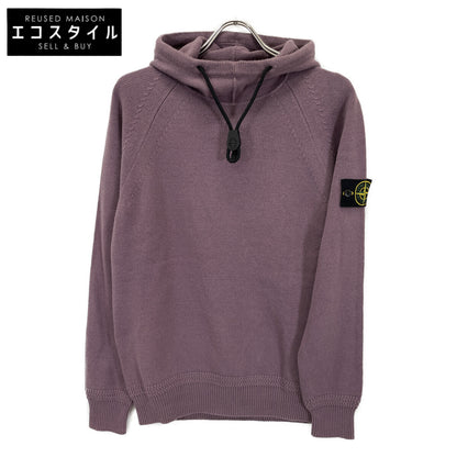 STONE ISLAND ストーンアイランド 7315550A7 ﾊﾟｰﾌﾟﾙ ｳｰﾙ混 ｺﾝﾊﾟｽﾊﾟｯﾁ ﾄﾞﾛｰｽﾄﾘﾝｸﾞ ﾆｯﾄﾌｰﾃﾞｨﾌﾟﾙｵｰﾊﾞｰ トップス M
