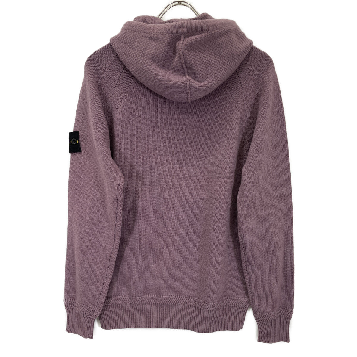 STONE ISLAND ストーンアイランド 7315550A7 ﾊﾟｰﾌﾟﾙ ｳｰﾙ混 ｺﾝﾊﾟｽﾊﾟｯﾁ ﾄﾞﾛｰｽﾄﾘﾝｸﾞ ﾆｯﾄﾌｰﾃﾞｨﾌﾟﾙｵｰﾊﾞｰ トップス M