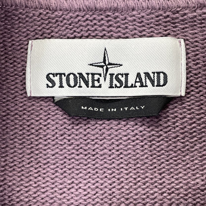 STONE ISLAND ストーンアイランド 7315550A7 ﾊﾟｰﾌﾟﾙ ｳｰﾙ混 ｺﾝﾊﾟｽﾊﾟｯﾁ ﾄﾞﾛｰｽﾄﾘﾝｸﾞ ﾆｯﾄﾌｰﾃﾞｨﾌﾟﾙｵｰﾊﾞｰ トップス M