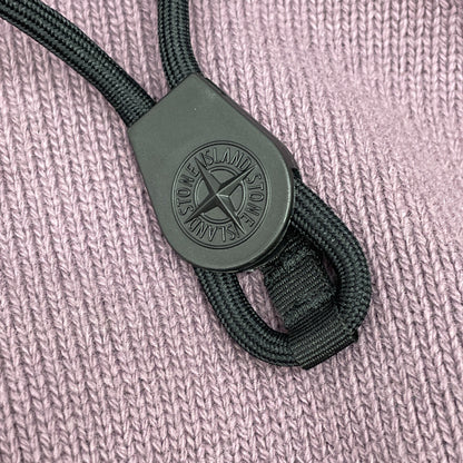 STONE ISLAND ストーンアイランド 7315550A7 ﾊﾟｰﾌﾟﾙ ｳｰﾙ混 ｺﾝﾊﾟｽﾊﾟｯﾁ ﾄﾞﾛｰｽﾄﾘﾝｸﾞ ﾆｯﾄﾌｰﾃﾞｨﾌﾟﾙｵｰﾊﾞｰ トップス M