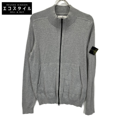 STONE ISLAND ストーンアイランド 6415562B2 ｸﾞﾚｰ ｺｯﾄﾝ ｺﾝﾊﾟｽﾊﾟｯﾁ ｼﾞｯﾌﾟｱｯﾌﾟﾆｯﾄｶｰﾃﾞｨｶﾞﾝ トップス M