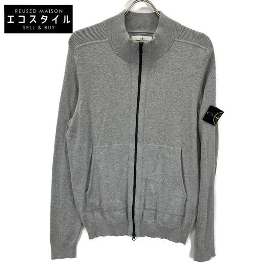 STONE ISLAND ストーンアイランド 6415562B2 ｸﾞﾚｰ ｺｯﾄﾝ ｺﾝﾊﾟｽﾊﾟｯﾁ ｼﾞｯﾌﾟｱｯﾌﾟﾆｯﾄｶｰﾃﾞｨｶﾞﾝ トップス M