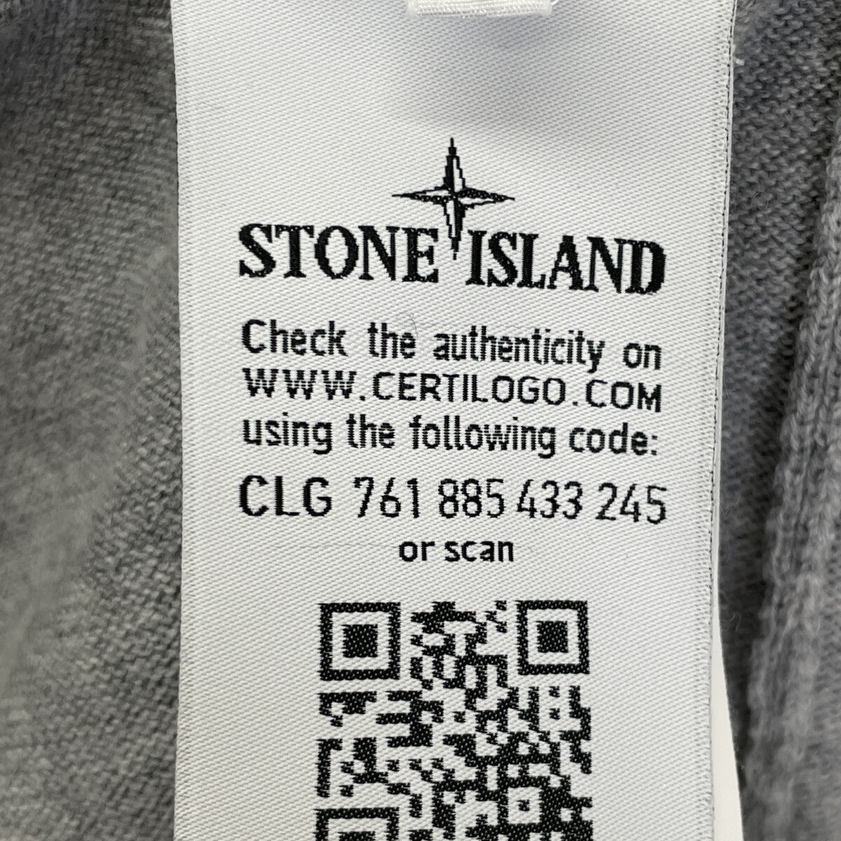 STONE ISLAND ストーンアイランド 6415562B2 ｸﾞﾚｰ ｺｯﾄﾝ ｺﾝﾊﾟｽﾊﾟｯﾁ ｼﾞｯﾌﾟｱｯﾌﾟﾆｯﾄｶｰﾃﾞｨｶﾞﾝ トップス M
