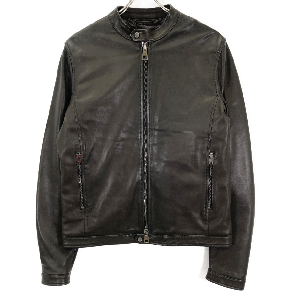 TAGLIATORE タリアトーレ DDI19-01 STONE ﾌﾞﾗｯｸ ﾗﾑﾚｻﾞｰ ｷﾙﾄﾗｲﾆﾝｸﾞ ｼﾝｸﾞﾙﾗｲﾀﾞｰｽｼﾞｬｹｯﾄ ジャケット 48