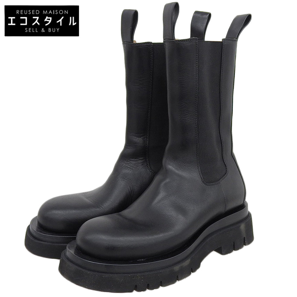 BOTTEGA VENETA ボッテガヴェネタ 美品 LUG ラグチェルシー サイドゴアブーツ レディース ブラック 38 シューズ 38