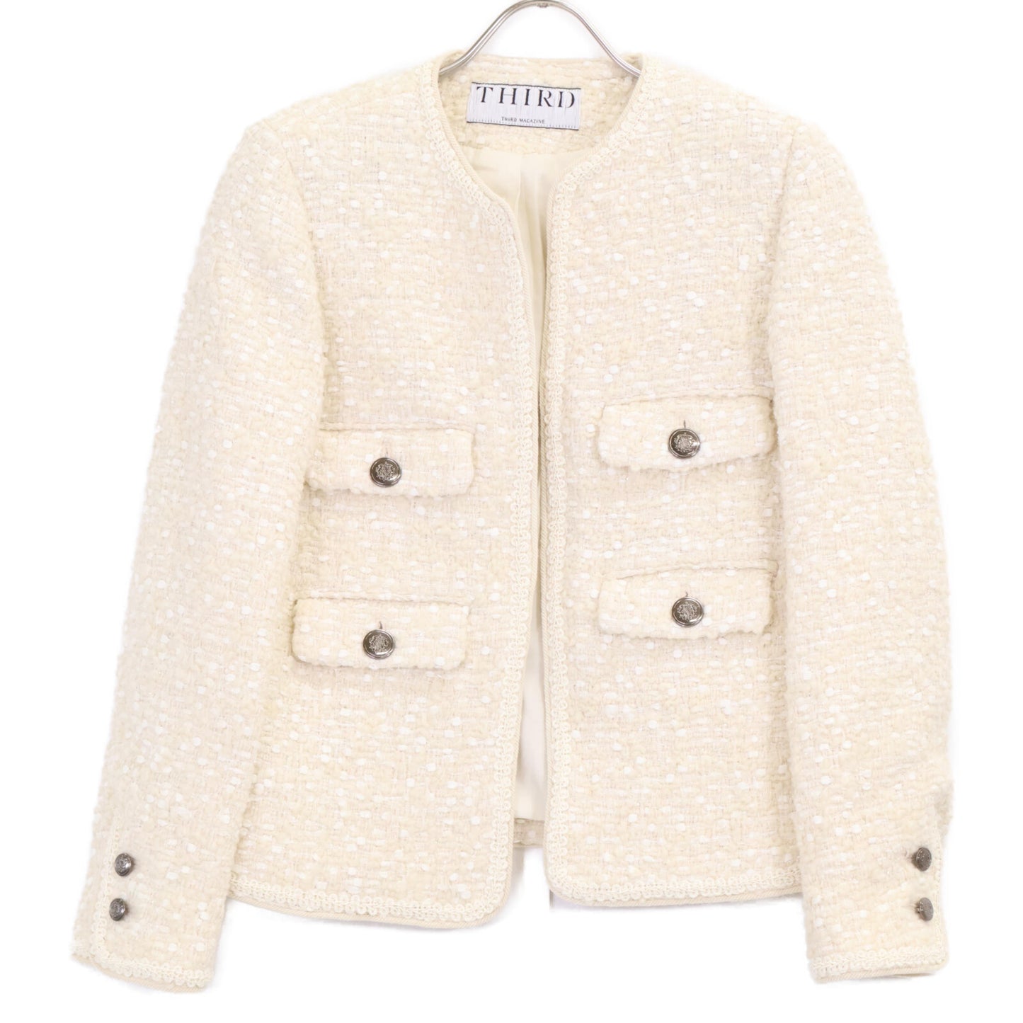 THIRD MAGAZINE サードマガジン 美品【mikomoriｺﾗﾎﾞ】A0823FJ ファンシーツイードジャケット ジャケット 9