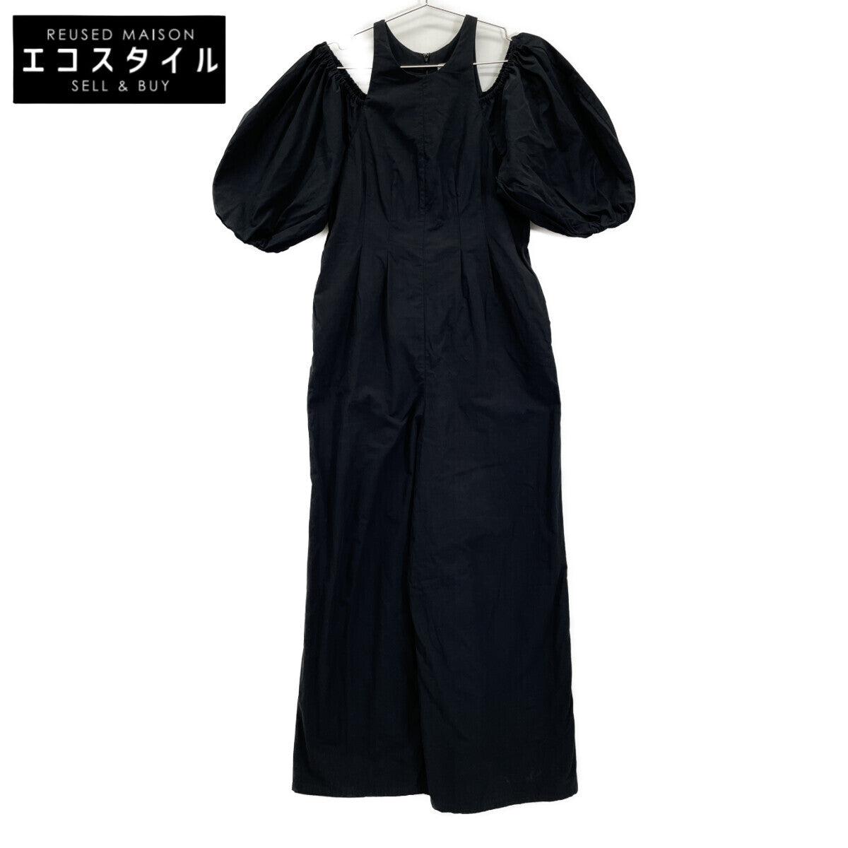 CLANE クラネ 17112-5292 24AW ﾌﾞﾗｯｸ OLUME PUFF SHOULDER ALL IN ONE ｵｰﾙｲﾝﾜﾝ オーバーオール オールインワン 1