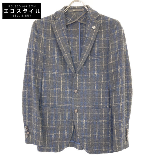 TAGLIATORE タリアトーレ ﾌﾞﾗｳﾝ×ﾈｲﾋﾞｰ ﾁｪｯｸ柄 ｳｰﾙ ﾑｼﾞｪｯﾛ 2Bｼﾞｬｹｯﾄ ジャケット 42