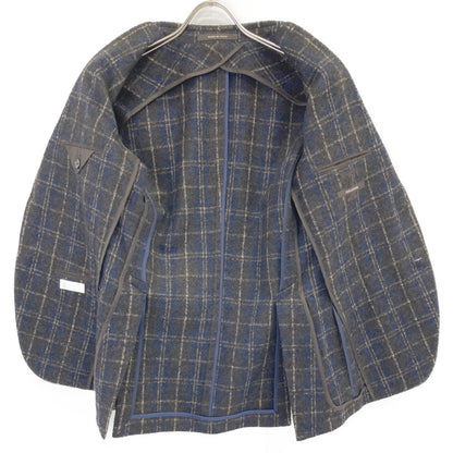 TAGLIATORE タリアトーレ ﾌﾞﾗｳﾝ×ﾈｲﾋﾞｰ ﾁｪｯｸ柄 ｳｰﾙ ﾑｼﾞｪｯﾛ 2Bｼﾞｬｹｯﾄ ジャケット 42