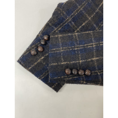 TAGLIATORE タリアトーレ ﾌﾞﾗｳﾝ×ﾈｲﾋﾞｰ ﾁｪｯｸ柄 ｳｰﾙ ﾑｼﾞｪｯﾛ 2Bｼﾞｬｹｯﾄ ジャケット 42