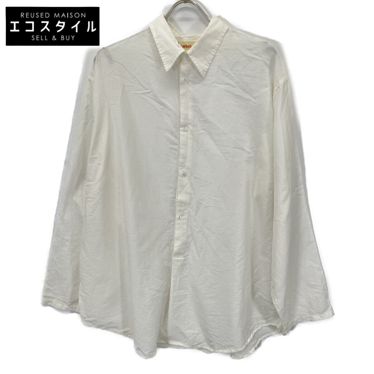 barbell object バーベルオブジェクト bo-24s-s01 24SS ﾎﾜｲﾄ ﾛｰﾝｼﾙｸﾌﾟﾙｵｰﾊﾞｰｼｬﾂ トップス 2