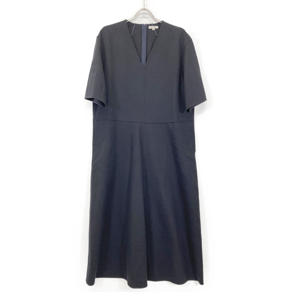 BLAMINK ブラミンク ﾌﾞﾗｯｸ ｳｰﾙ Vﾈｯｸ ﾛﾝｸﾞ ﾜﾝﾋﾟｰｽ ワンピース 38