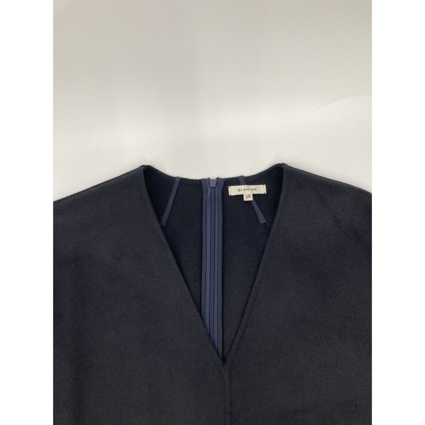 BLAMINK ブラミンク ﾌﾞﾗｯｸ ｳｰﾙ Vﾈｯｸ ﾛﾝｸﾞ ﾜﾝﾋﾟｰｽ ワンピース 38