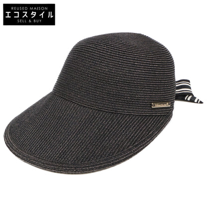 Athena New York アシーナニューヨーク 【美品】Janet Stripe ジャネット ストライプ ロゴプレート バックリボン キャップ 帽子