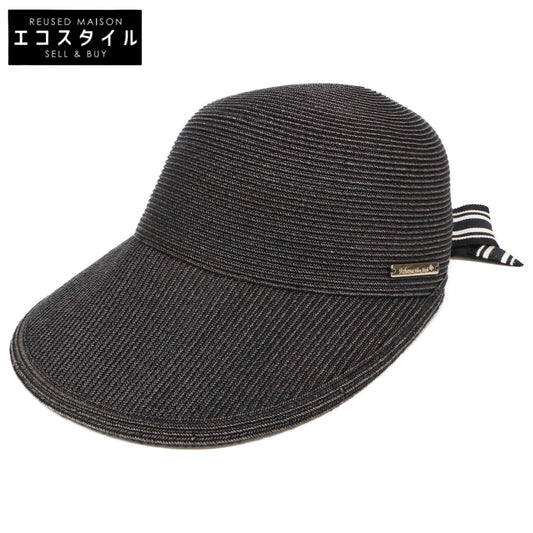 Athena New York アシーナニューヨーク 【美品】Janet Stripe ジャネット ストライプ ロゴプレート バックリボン キャップ 帽子