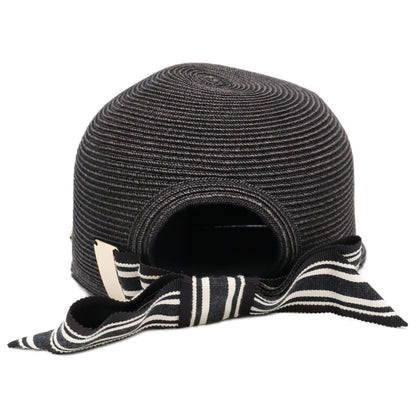 Athena New York アシーナニューヨーク 【美品】Janet Stripe ジャネット ストライプ ロゴプレート バックリボン キャップ 帽子