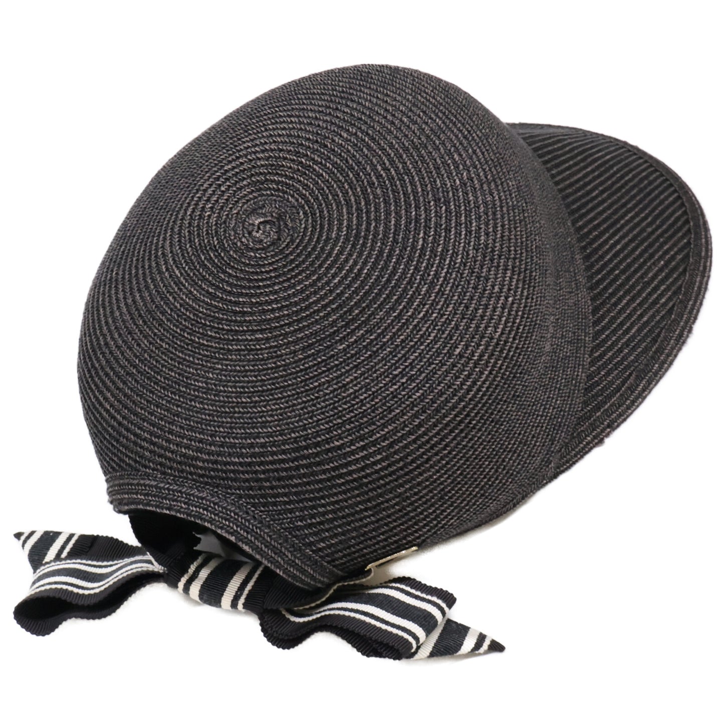 Athena New York アシーナニューヨーク 【美品】Janet Stripe ジャネット ストライプ ロゴプレート バックリボン キャップ 帽子