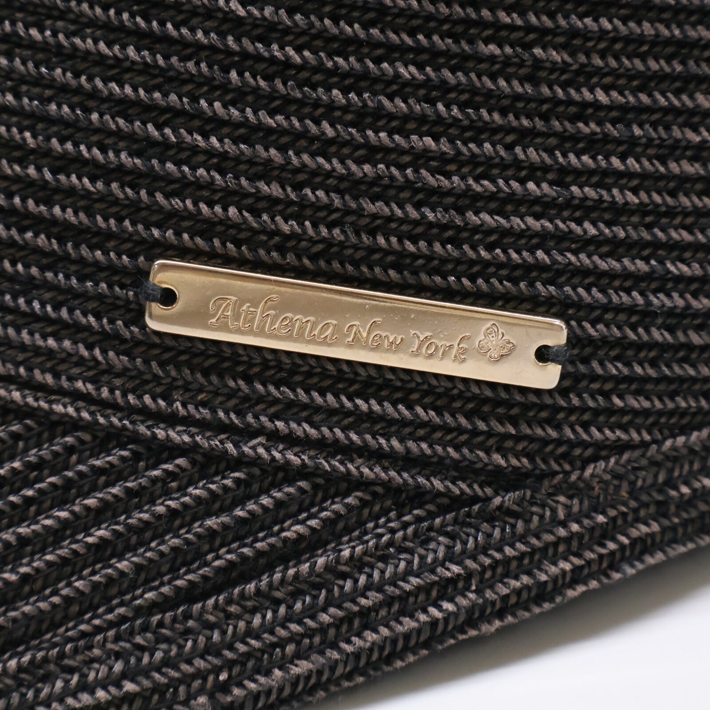 Athena New York アシーナニューヨーク 【美品】Janet Stripe ジャネット ストライプ ロゴプレート バックリボン キャップ 帽子