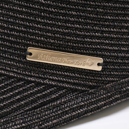 Athena New York アシーナニューヨーク 【美品】Janet Stripe ジャネット ストライプ ロゴプレート バックリボン キャップ 帽子